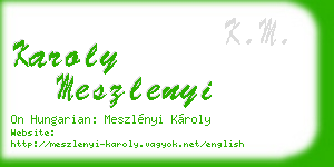 karoly meszlenyi business card
